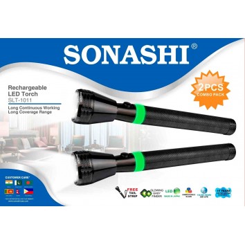 Sonashi Rechargeable LED Torches (3Sc Battery 2 Pcs. Combo)